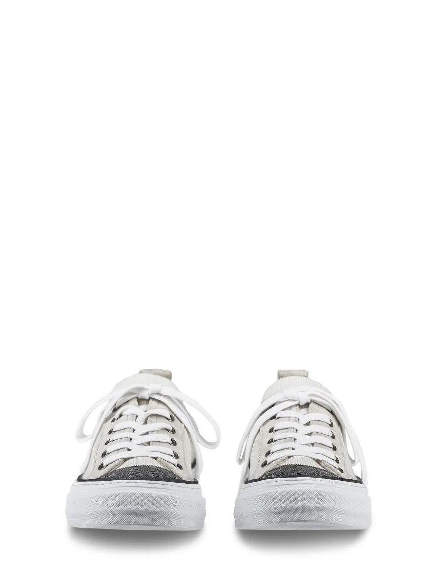 Thumbnail - Brunello Cucinelli Low-Top Sneaker - Breathable Mesh Sneakers With Textured Toe Cap - Gr. 37 (EU) - in Weiß - für Damen