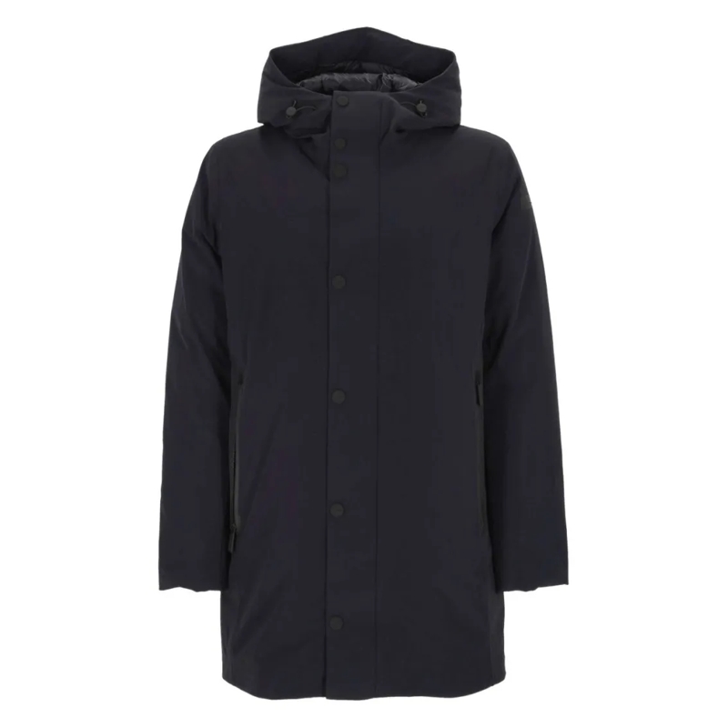 Rrd Parka Classic Blue Jacket With Zipper And Stand-Up Colla Blue