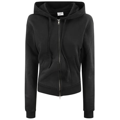 Vaquera Chemises Cotton Zip Hoodie Sweatshirt Black