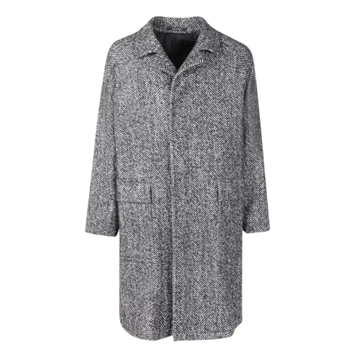 Tagliatore Black Single-Breasted Coats Grey 