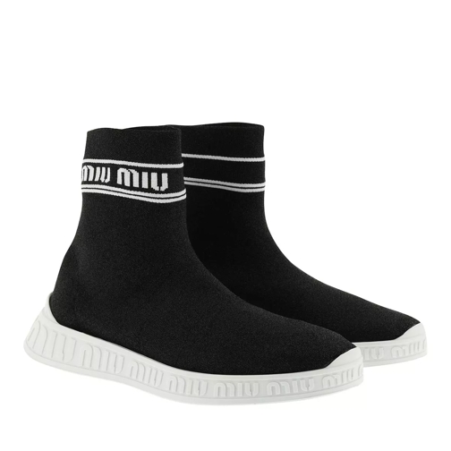 Miu Miu Logo Sock Sneakers Black/White Slip-On Sneaker