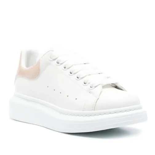 Alexander McQueen Crocodile Sneakers - White/Pink Detail White Low-Top Sneaker