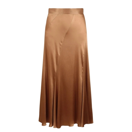 Alberta Ferretti Satin Skirt Brown Mini gonne