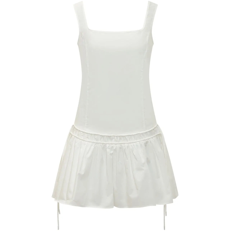 Pinko Minikleid Abito Smanicato con Gonna Arricciata weiß