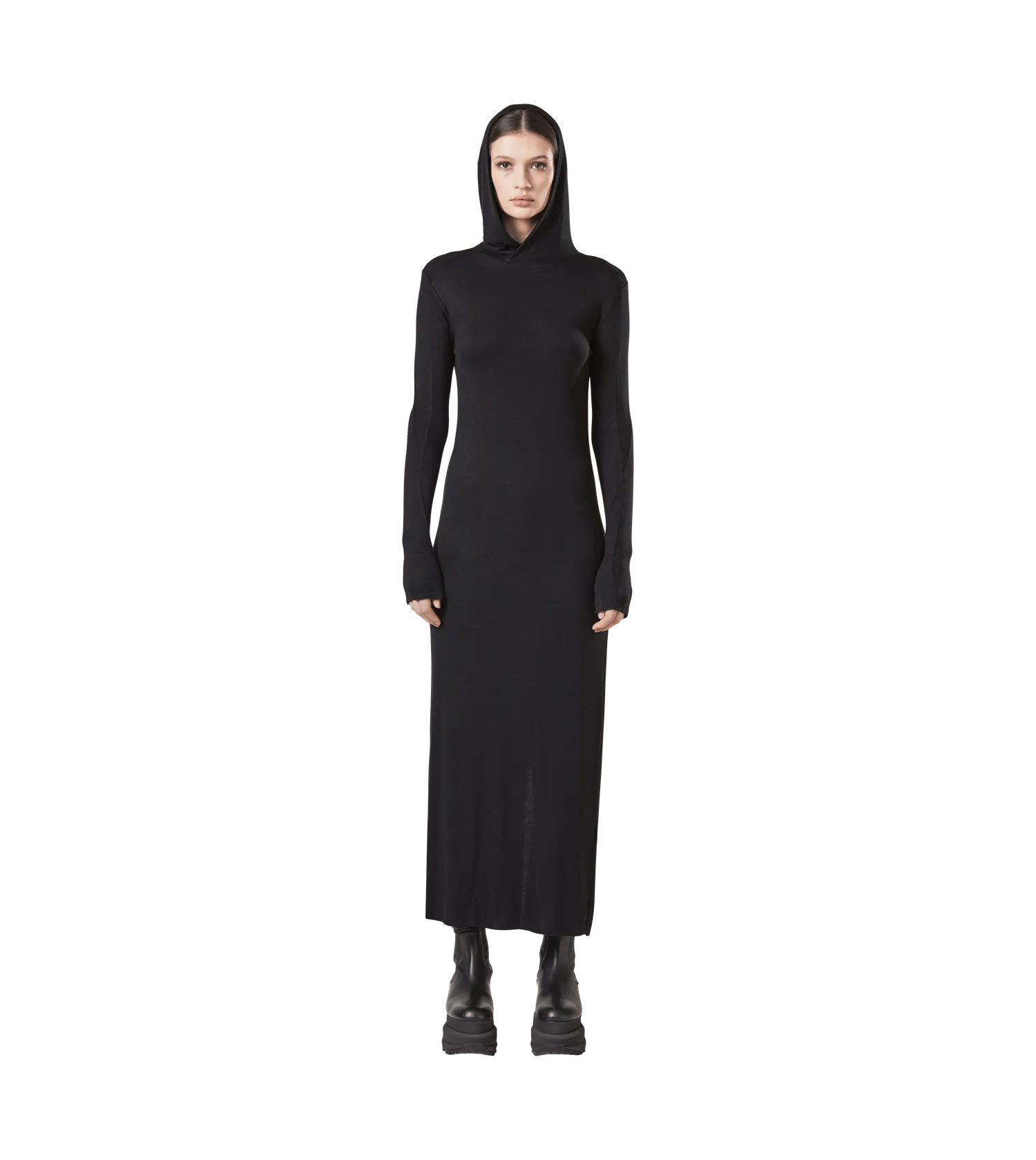 Thom Krom - Midi-Kleid mit Kapuze - Größe XS - schwarz