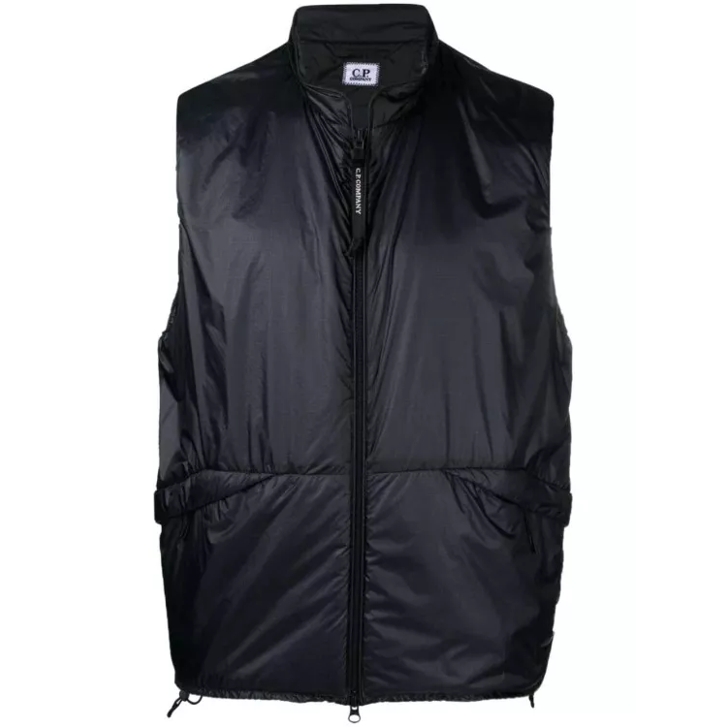 CP Company Black Lens Detail Zip Up Gilet Black