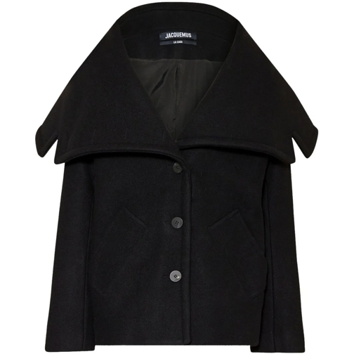Jacquemus T-shirts Jacquemus Le Caban Caruso Draped-collar Jacket schwarz