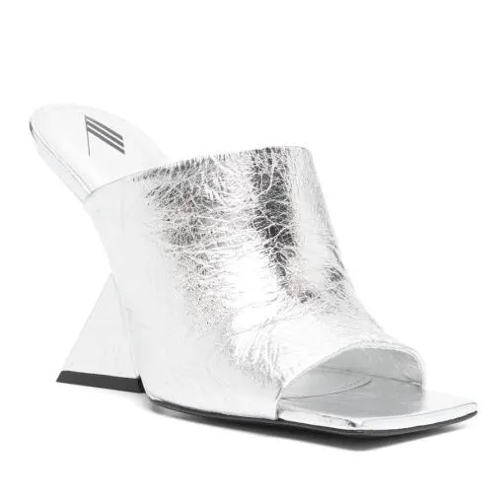 The Attico Silver Cheope Mules Shoes Silver Slipper