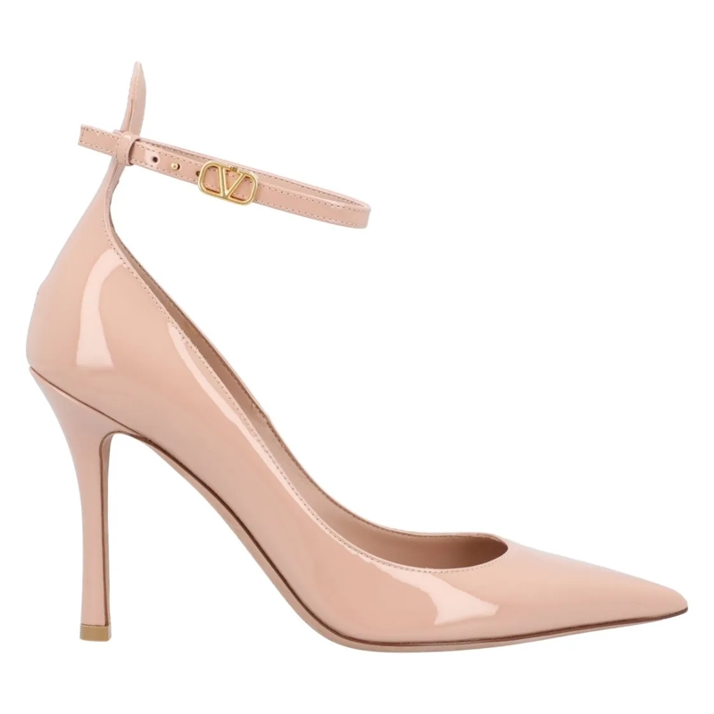 Valentino Garavani Pumps Tan-Go Patent Leather Pump 100Mm Nude Neutrals