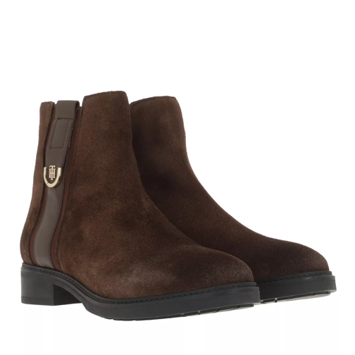 Tommy Hilfiger TH Hardware Suede Flat Boot Cocoa Enkellaars
