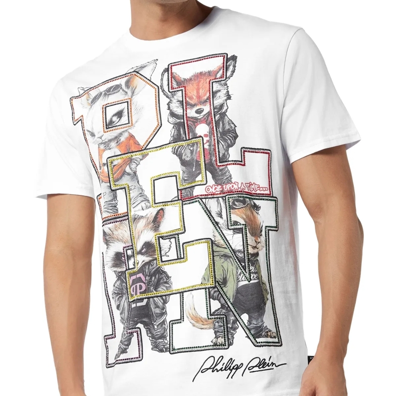 Philipp Plein T-Shirt T-Shirt Rundhalsausschnitt Ss College weiss(Image 5)