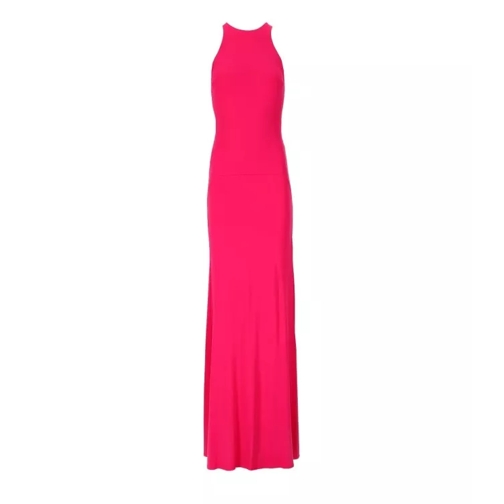Elisabetta Franchi Red Carpet Fuchsia Dress With Micro Chains Pink 