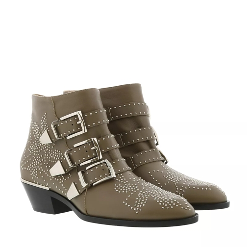 Chloé Susanna Leather Studs Boots Maple Brown Enkellaars