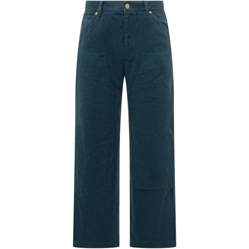 Versace Boyfriend-Jeans Pant Denim a Gamba Ampia con Tasche dunkelblau