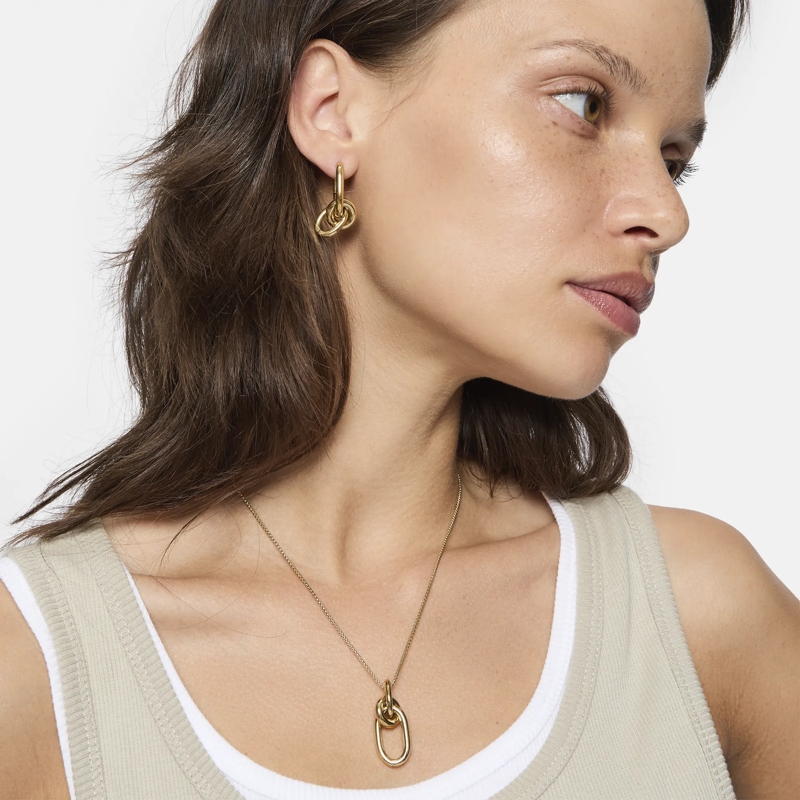 Liebeskind Berlin Ohrstecker Edelstahl Modern Knot gold(Image 8)