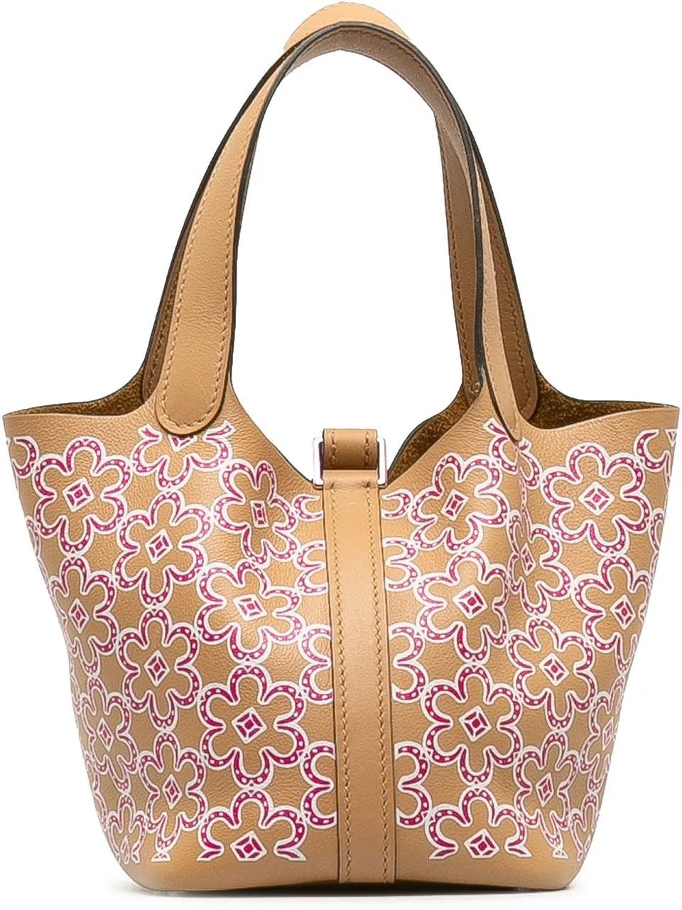 Hermès Totes & shoppers Micro Swift Lucky Daisy Picotin Lock 14 in bruin