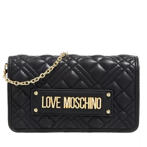 Love Moschino Portaf.Quilted Pu Nero Wallet On A Chain