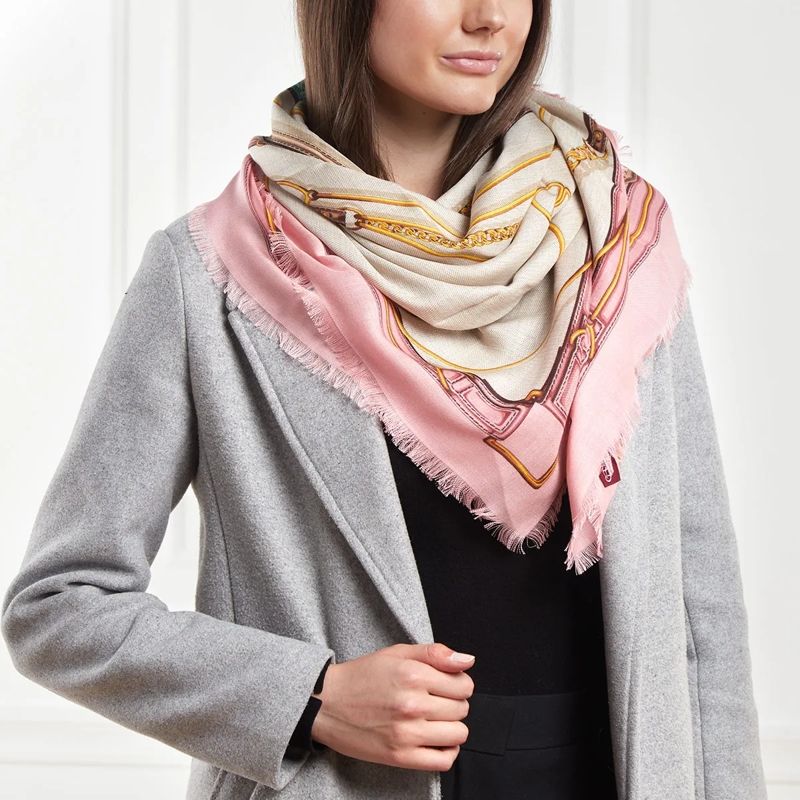 Gucci Kaschmirschal GG Belt Print Cashmere Silk Shawl Beige(Image 2)