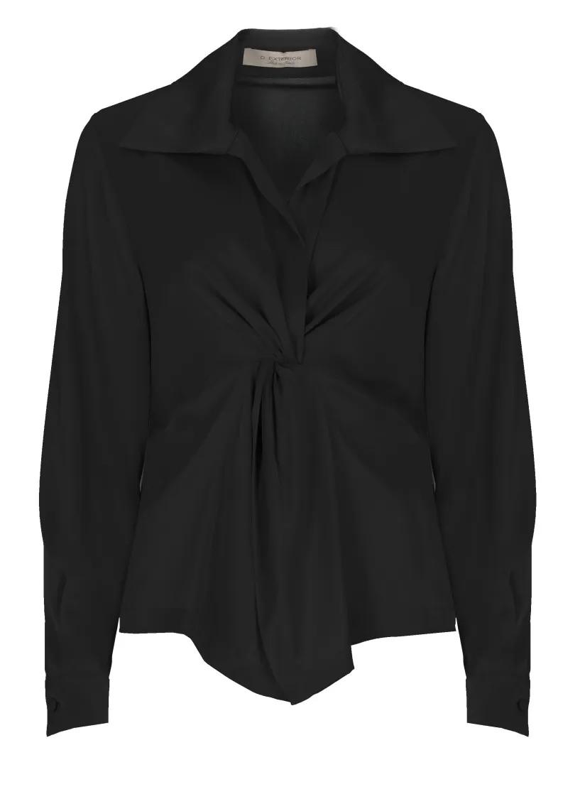 D. Exterior - Satin Blouse - Größe XS - schwarz