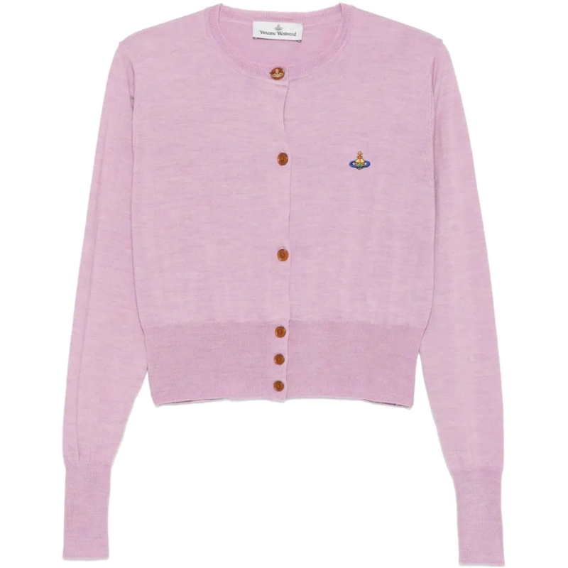 Vivienne Westwood T-shirt Bea Cropped Cardi Pink Melange rose