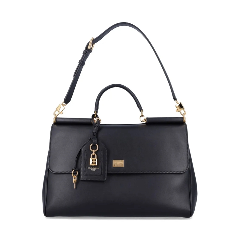 Dolce&Gabbana Schultertasche Sicily Large Leather Bag Black