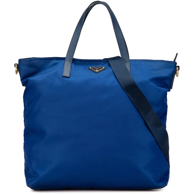 Prada Schultertasche Tessuto Satchel blau