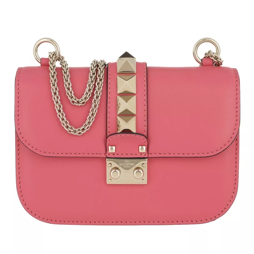 Valentino Garavani Rockstud Lock Small Shoulder Bag Shadow Pink Crossbody Bag
