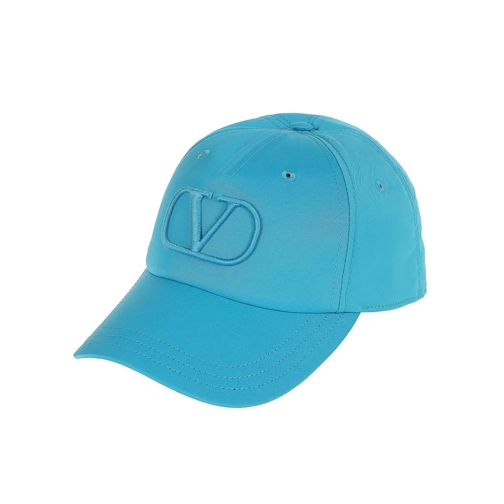 Valentino Hut Cotton Baseball Cap With Adjustable Strap And Sign Blue