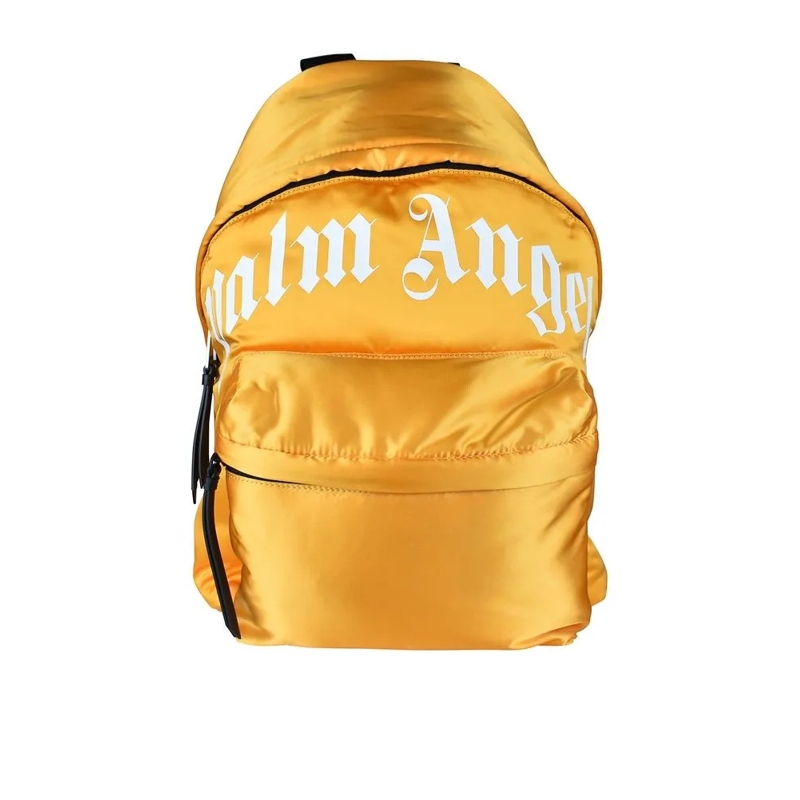 Palm Angels Rucksack Compact Yellow Nylon Backpack With Front Logo Yellow