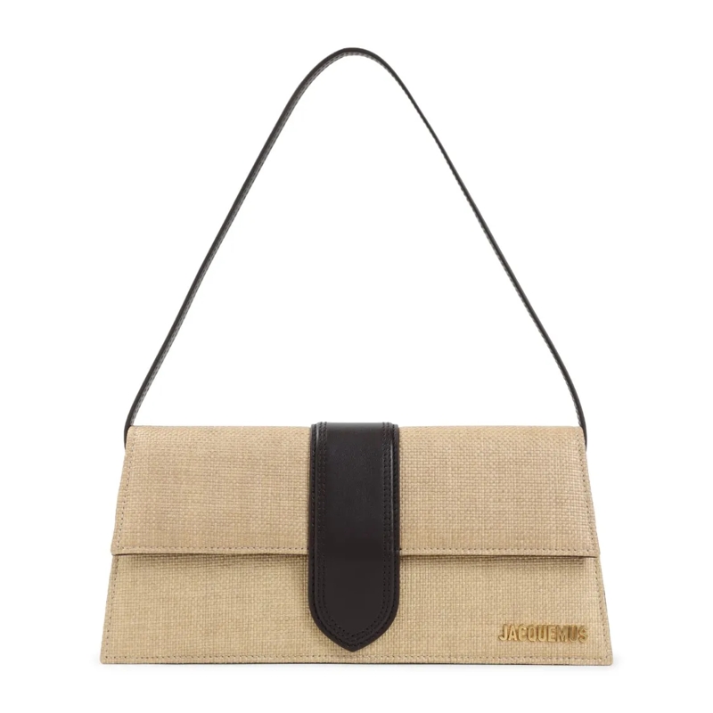 Jacquemus Schoudertas Rectangular Raffia Handbag Neutrals