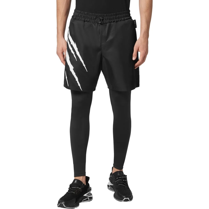 Plein Sport Leggings 2-In-1 Laufhose Scratch schwarz(Image 3)