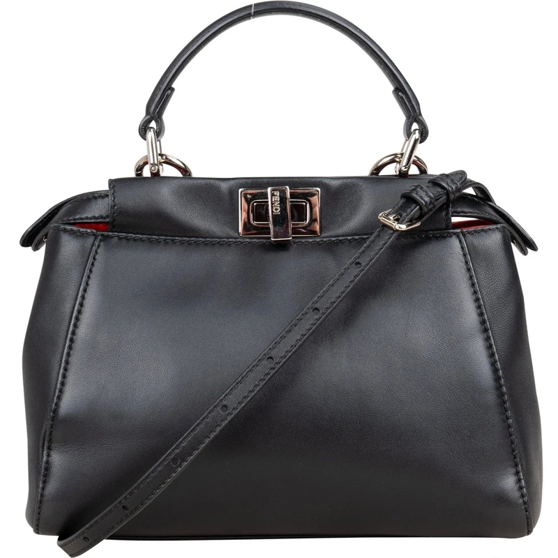 Fendi Fourre-tout Fendi Black Leather Peekaboo Handbag schwarz