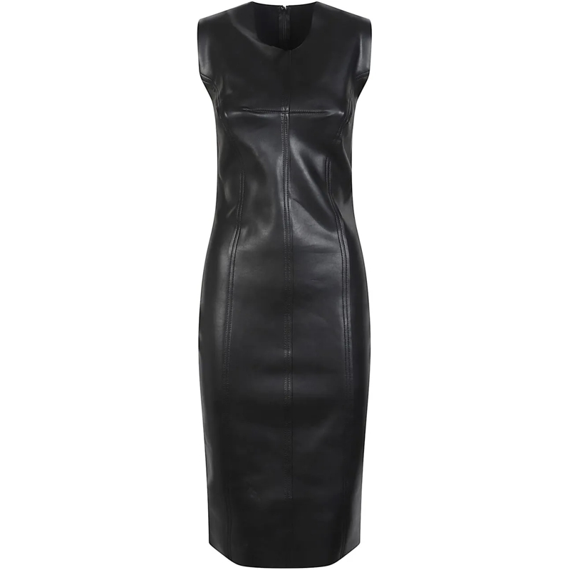 Norma Kamali Midikleid Sleeveless Grace Pencil Below Knee Midi Dress Blac schwarz
