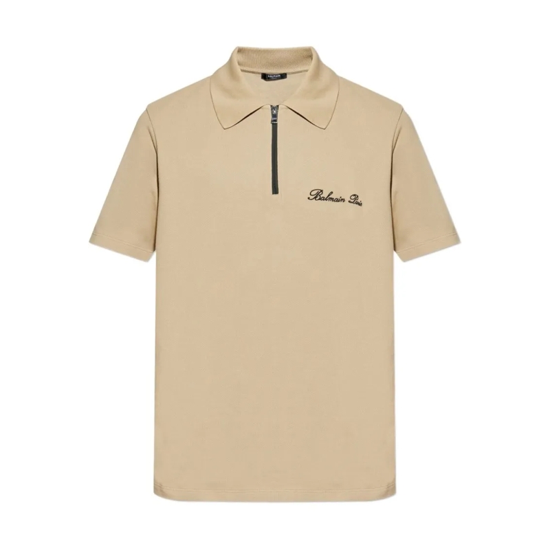Balmain Polohemd Short-Sleeved Beige Polo Neutrals