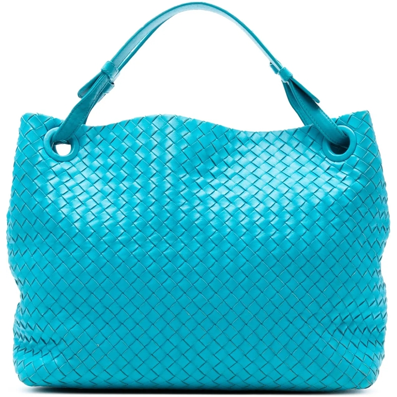 Bottega Veneta Shopper Medium Nappa Intrecciato Garda Tote blau