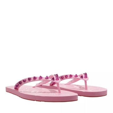 Christian Louboutin Loubi Spikes Slip Flats Confetti/Metal Fuxia