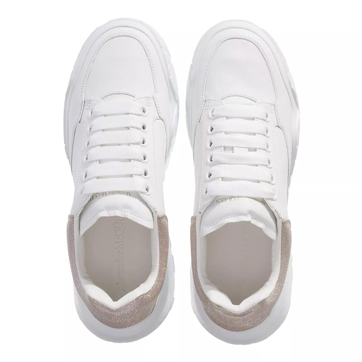 Alexander McQueen White Leather with Metallic Gold Leather Trim Platform  Sneakers Size 38 Alexander McQueen