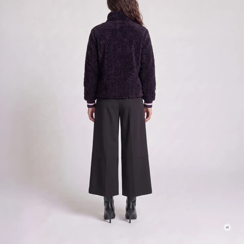 Marc Aurel Blouson Der Blouson mit Streifen-Strick aus curly Faux Fur lila(Image 4)