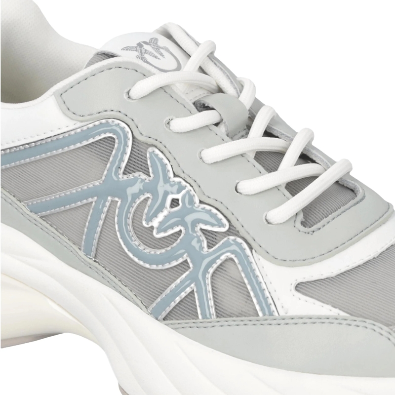 Pinko Low-Top-Sneaker Ariel 33 - Sneaker Calf Leather/Net/Cow Suede Whit White/Sage(Image 4)