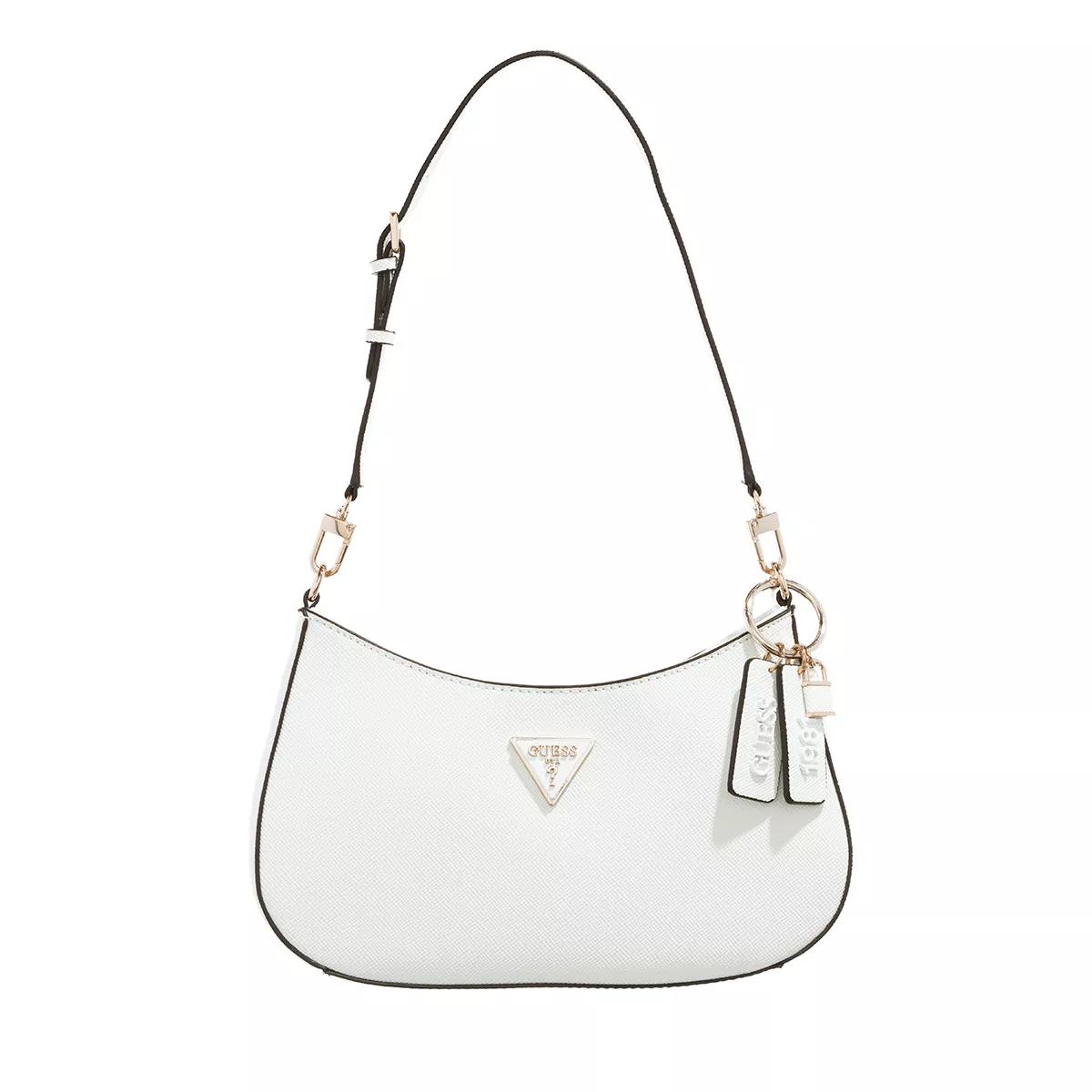 Guess Noelle Top Zip Shoulder Bag White Hobo Bag