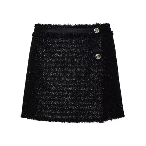 Versace Black Wool Blend Miniskirt Black 