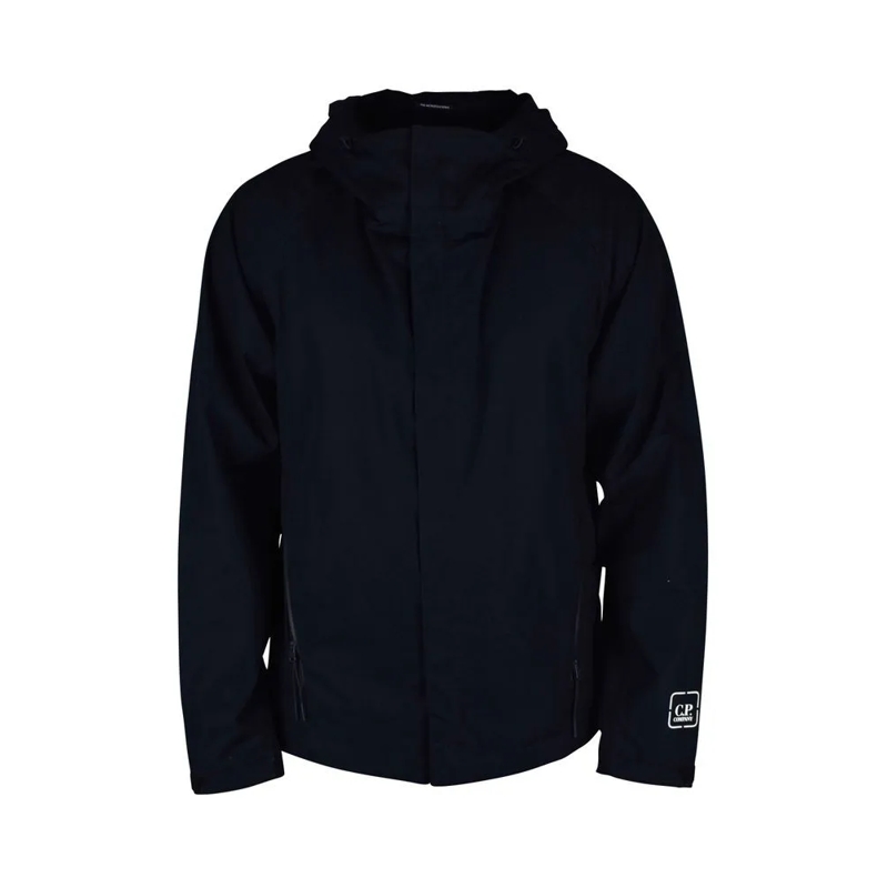 CP Company Parka Navy Blue Waterproof Hooded Jacket Black