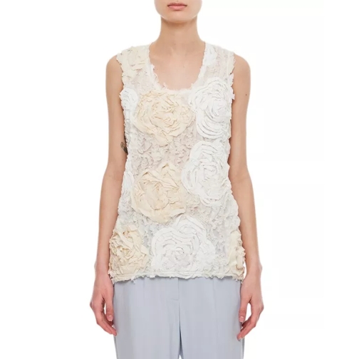 Comme des Garcons Polyester Embroidered Top White 