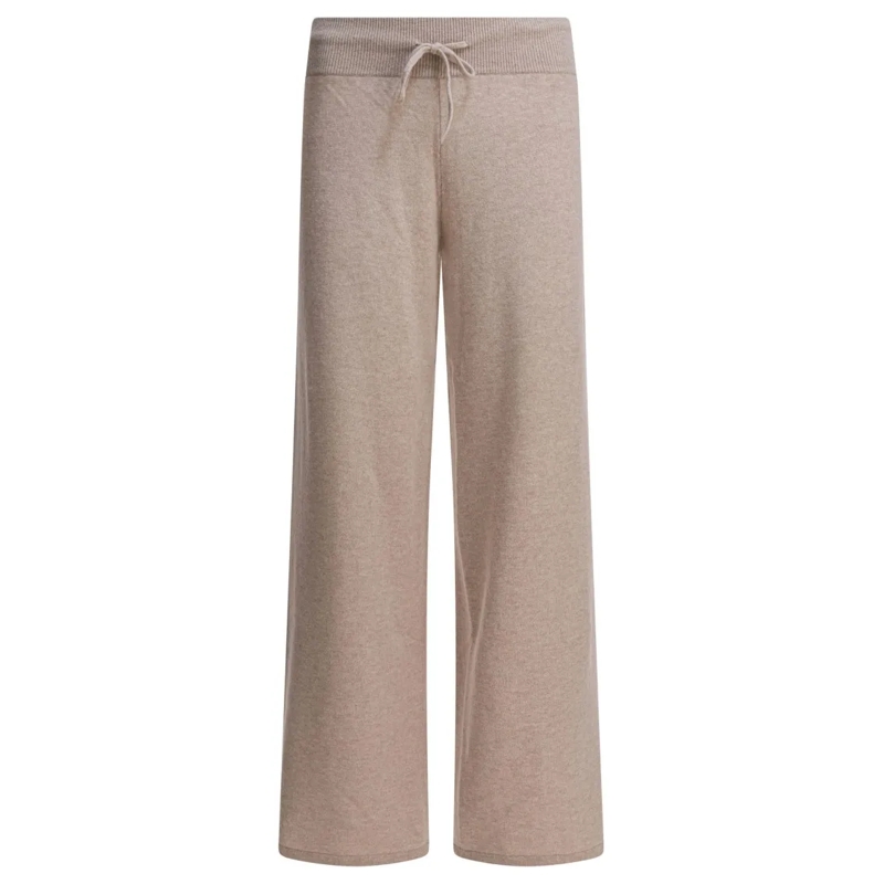Lisa Yang  Wide-Leg Cashmere Trousers With Ribbed Waistband Pink