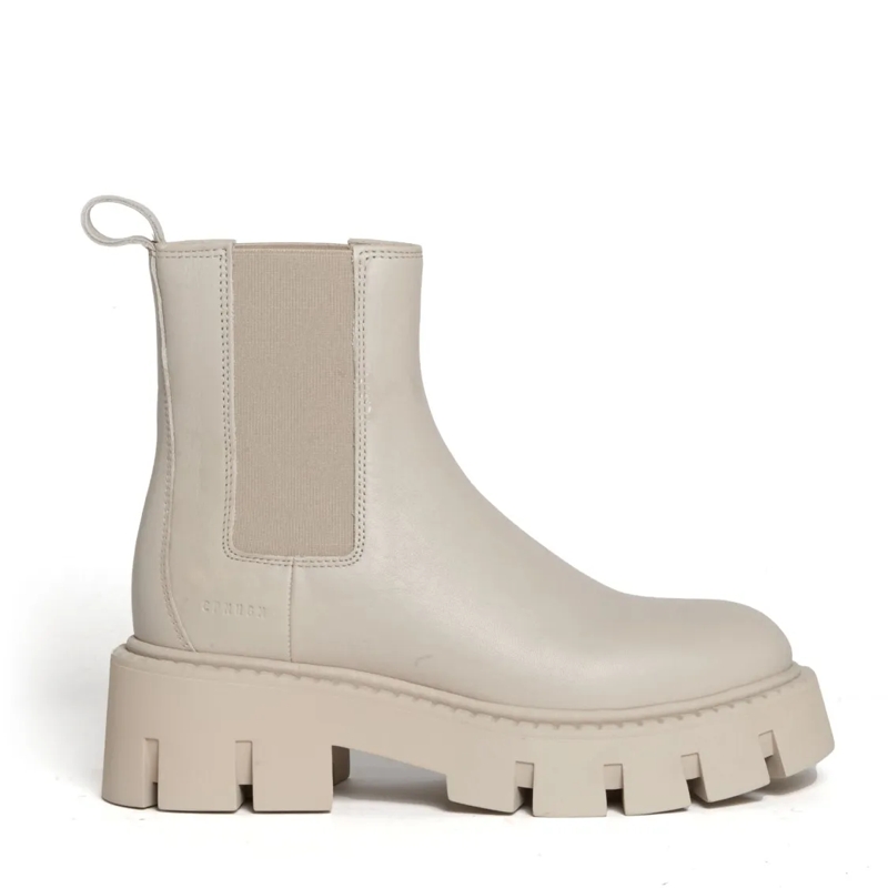Copenhagen Bottes Beige Leather Ankle Boots White