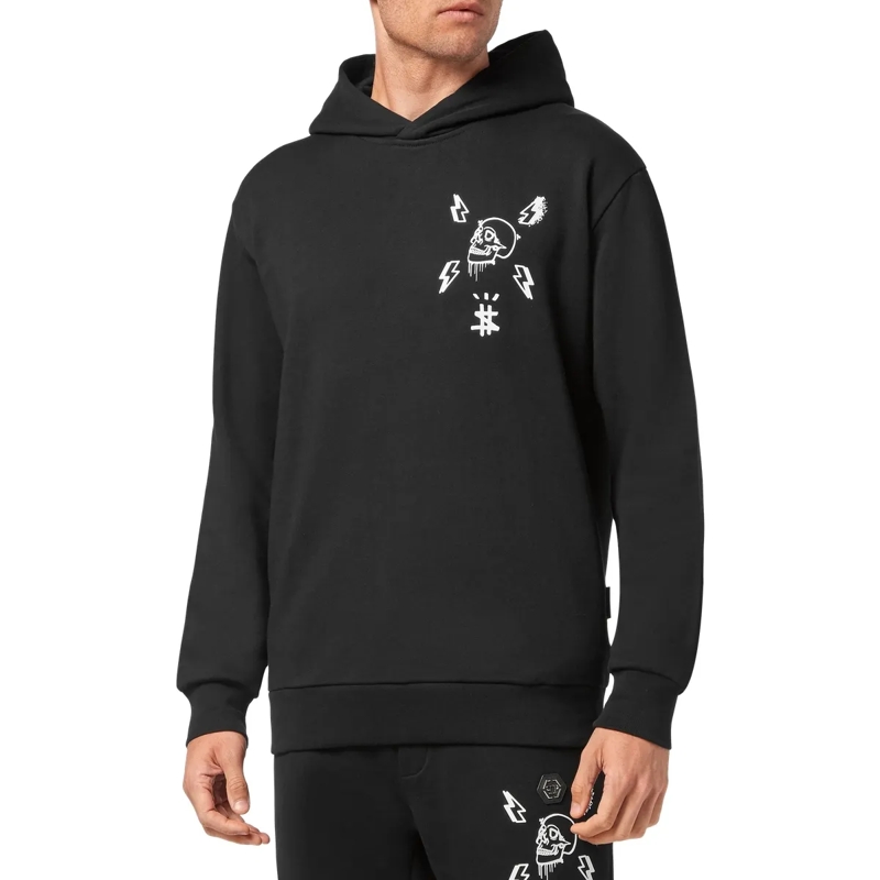 Philipp Plein Top Hoodie Hexagon schwarz(Image 3)