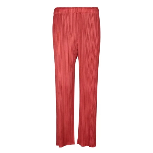 Issey Miyake Pleated Trousers Red 