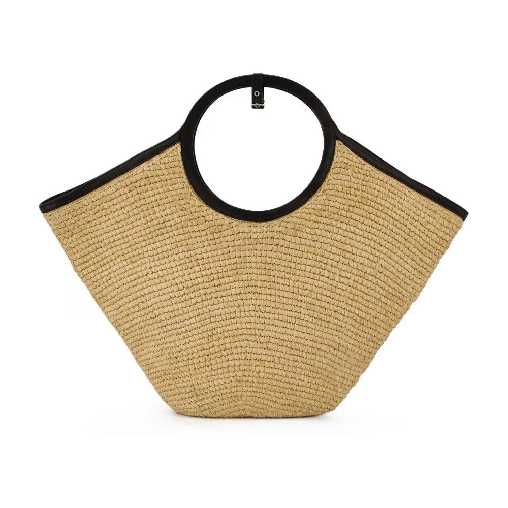 Courrèges Shoppers & Totes Maxy Holy Shopper Bag Raphia Neutral in bruin