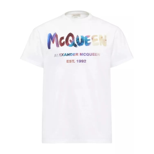 Alexander McQueen T-Shirt Grafitti Logo White White 