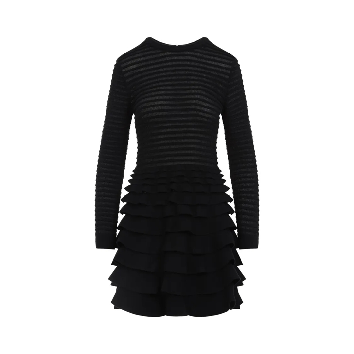Valentino Knit Mini Dress Black Mini Kleider